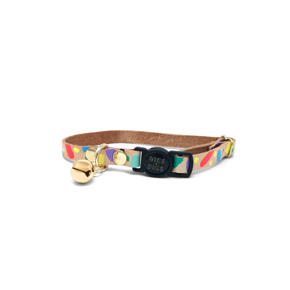 Confetti Leather Cat Collar