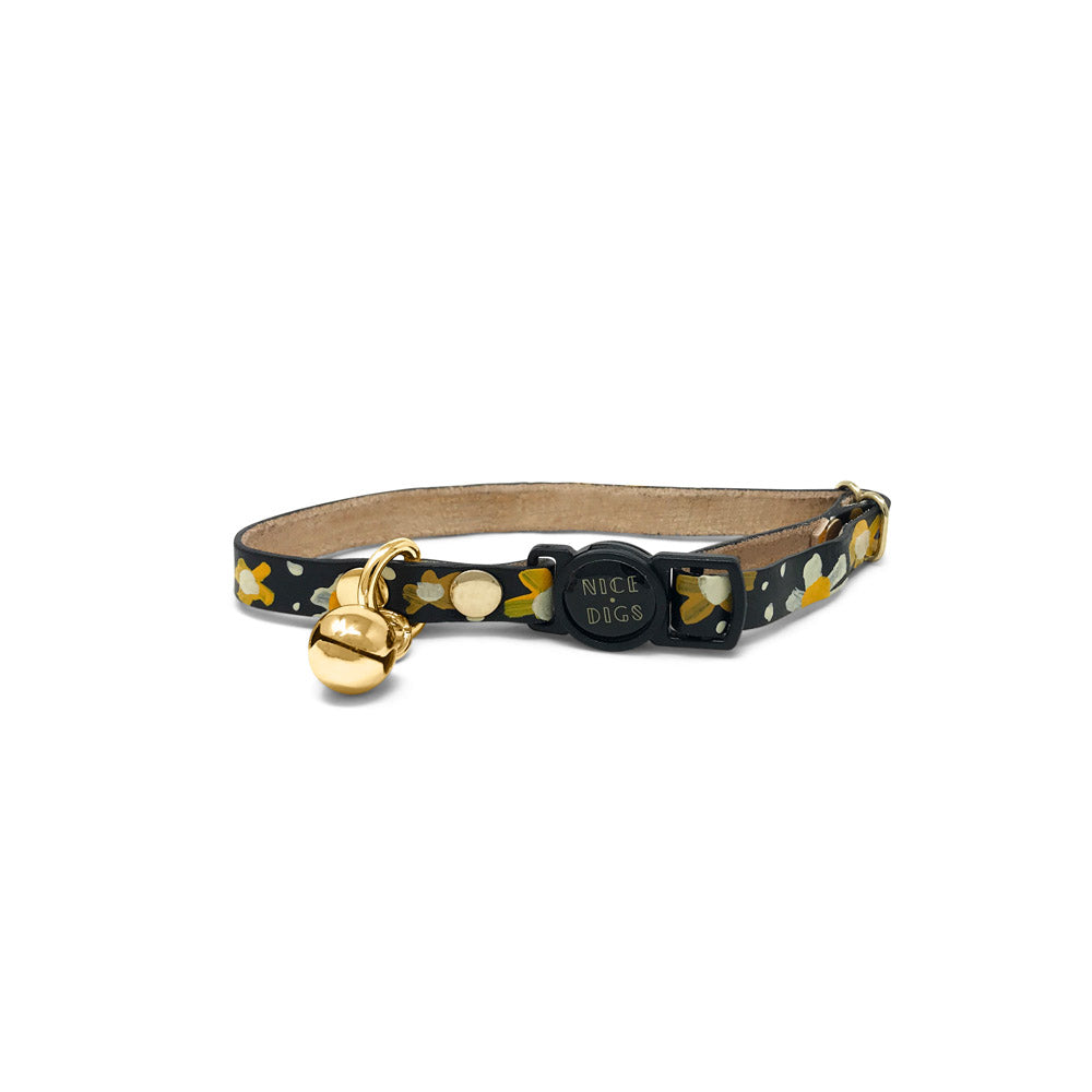 Posie Leather Cat Collar - Sunshine