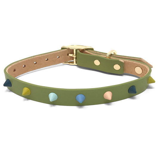 Spike Leather Dog Collar - Mini Golf