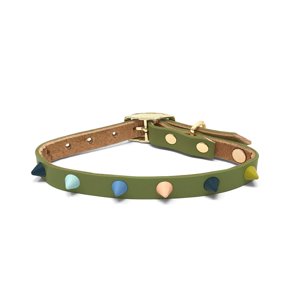 Spike Leather Dog Collar - Mini Golf
