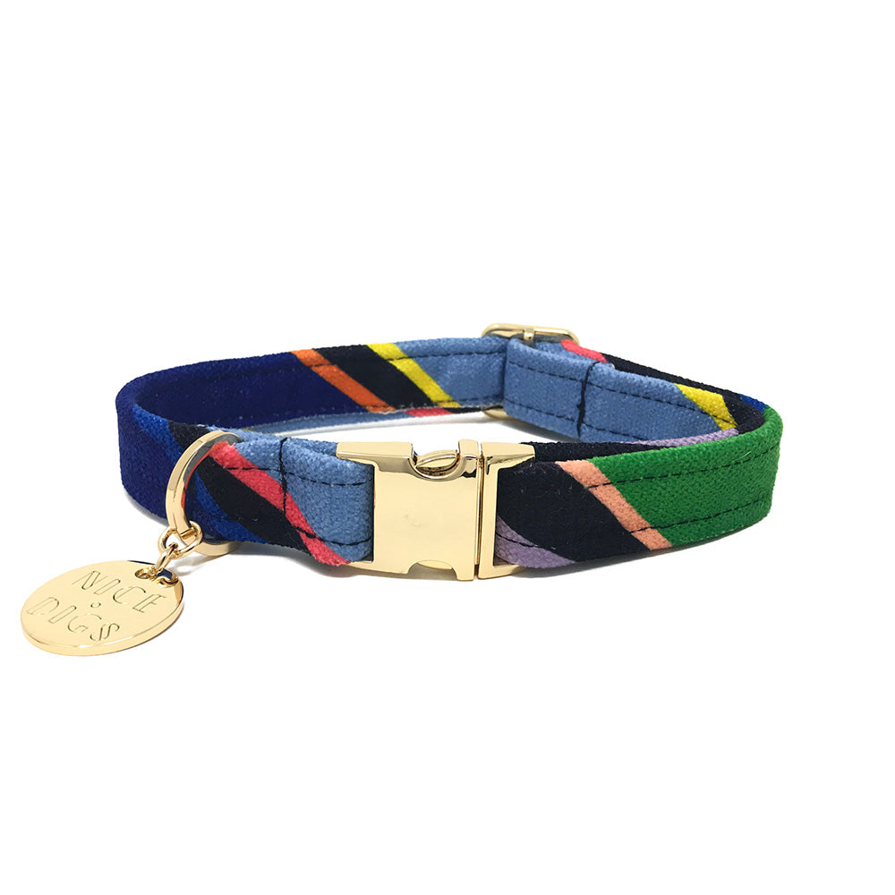 Easy Tiger Printed Dog Collar - Blue