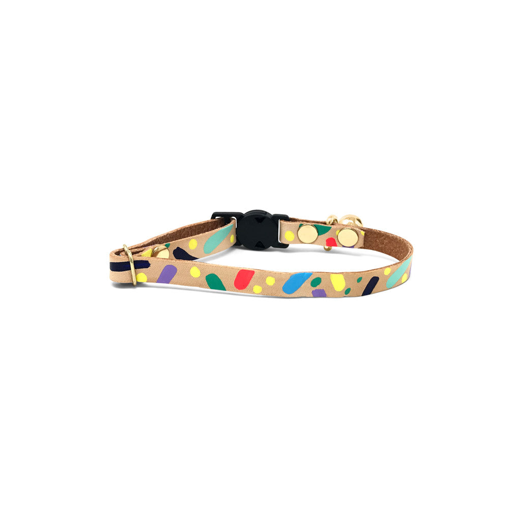 Confetti Leather Cat Collar