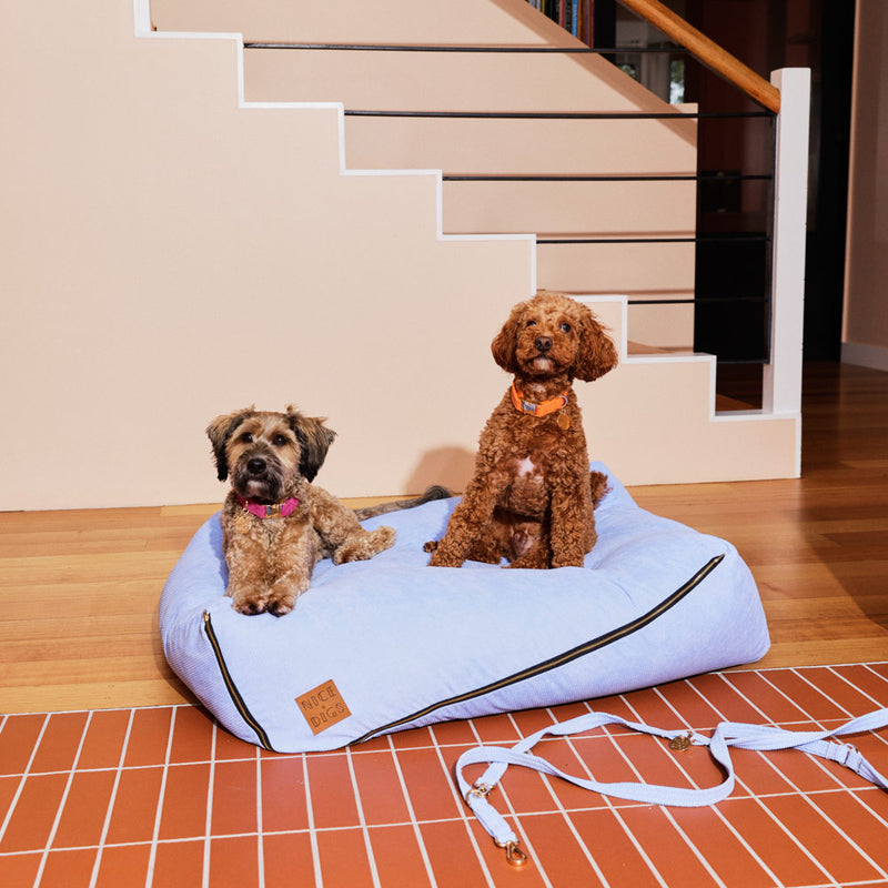 Cord Slouch Dog Bed - Forget Me Not