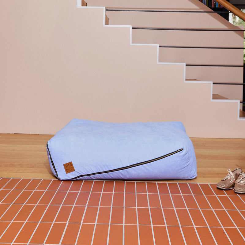 Cord Slouch Dog Bed - Forget Me Not