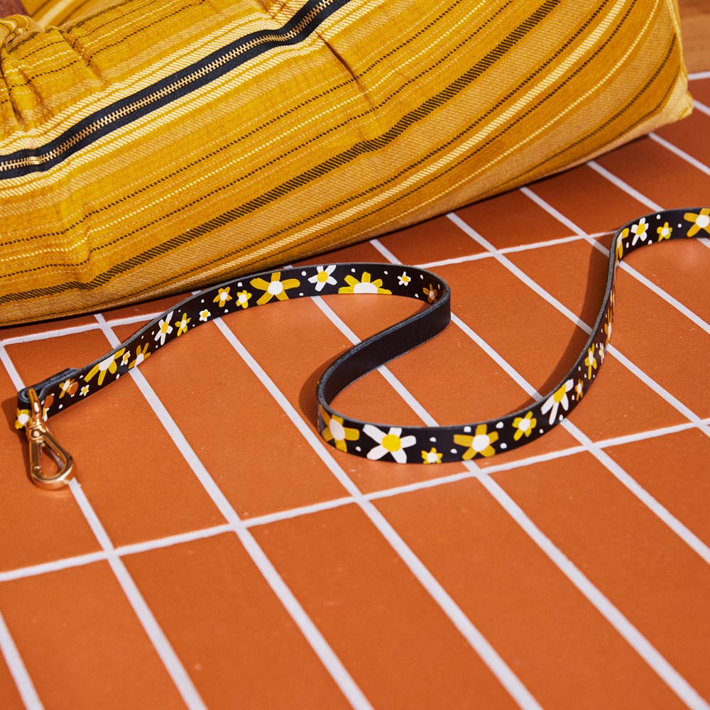 Posie Leather Leash - Sunshine