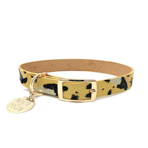 Animal Leather Dog Collar - Butter