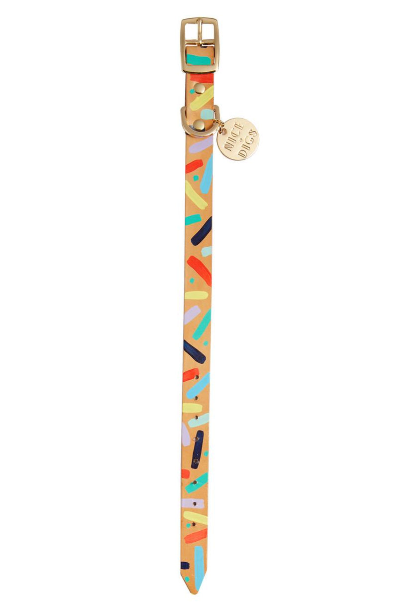 Confetti Leather Dog Collar NICE DIGS