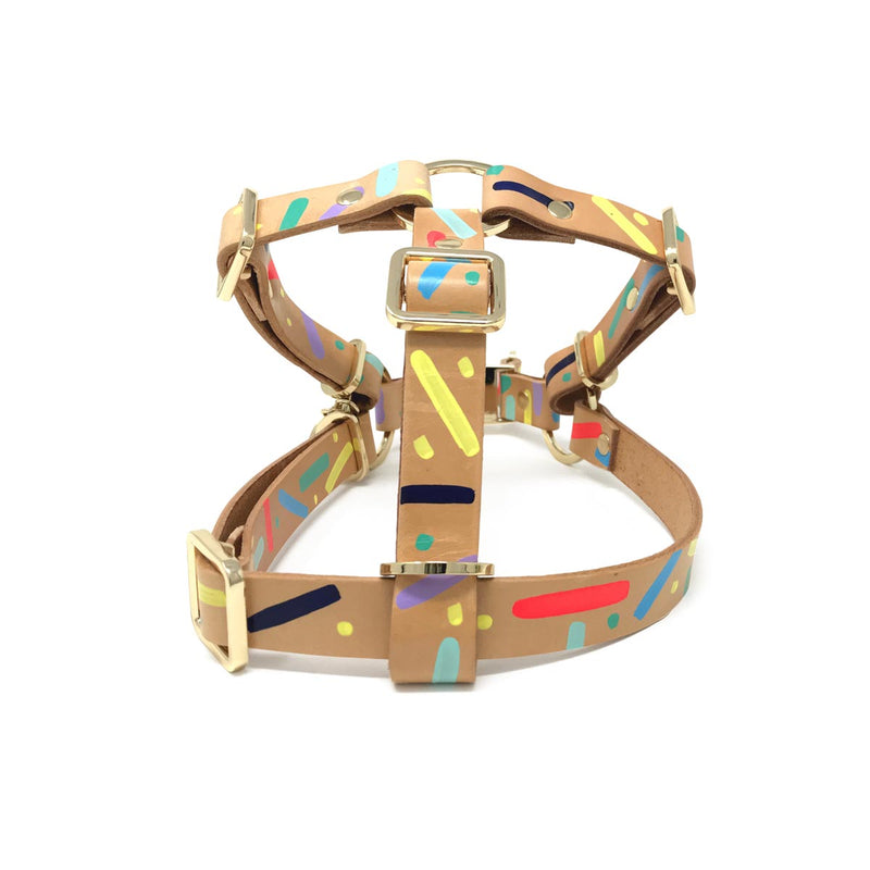 Confetti Leather Non-Pull Dog Harness