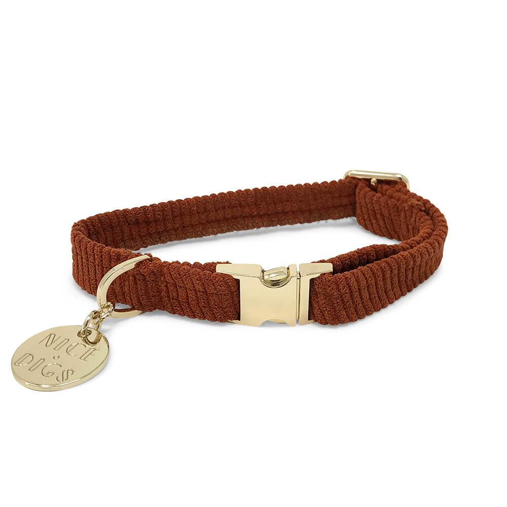 Cord Dog Collar - Rust