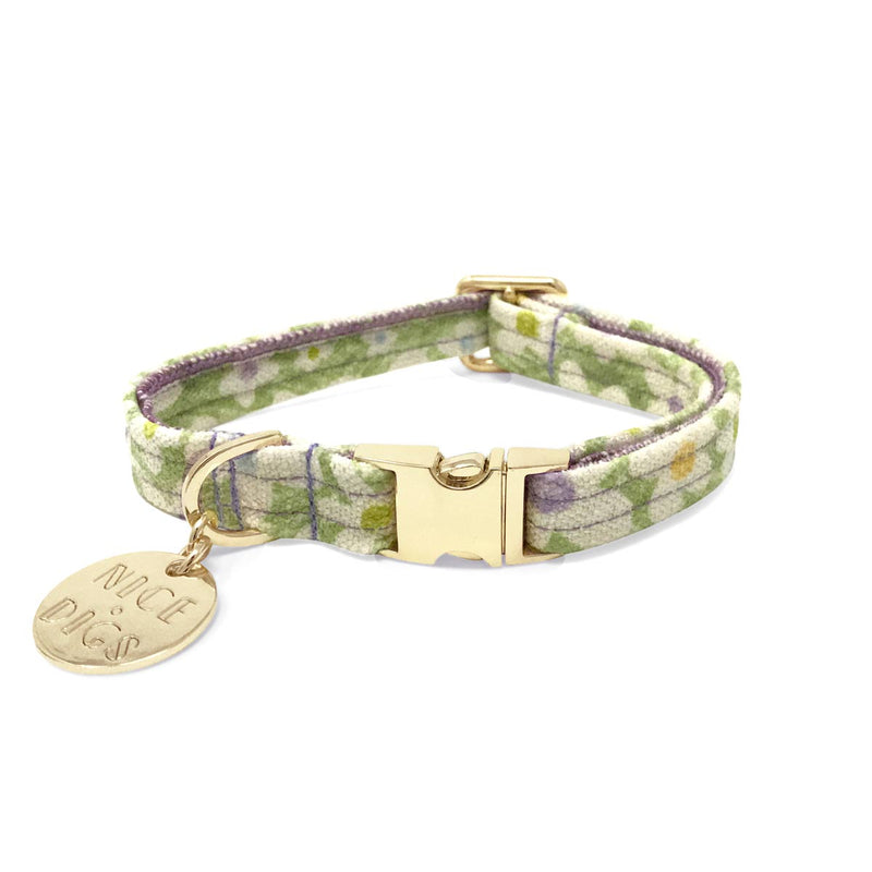 Daisy Printed Dog Collar - Pistachio
