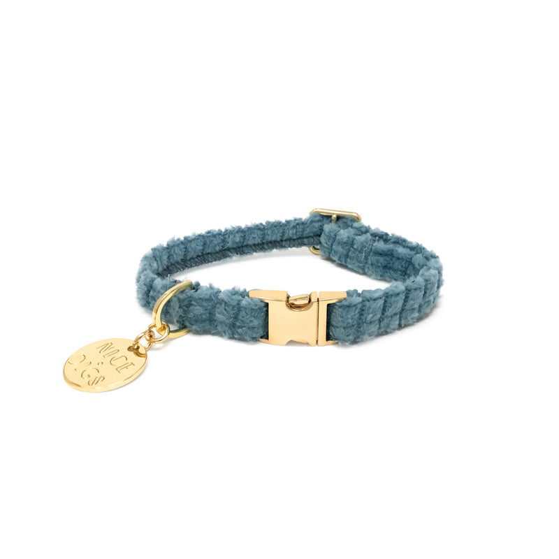 Jumbo Cord Dog Collar - Sky