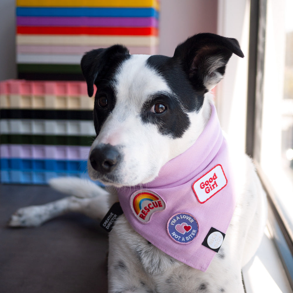 Linen Dog Bandana - Pink Haze