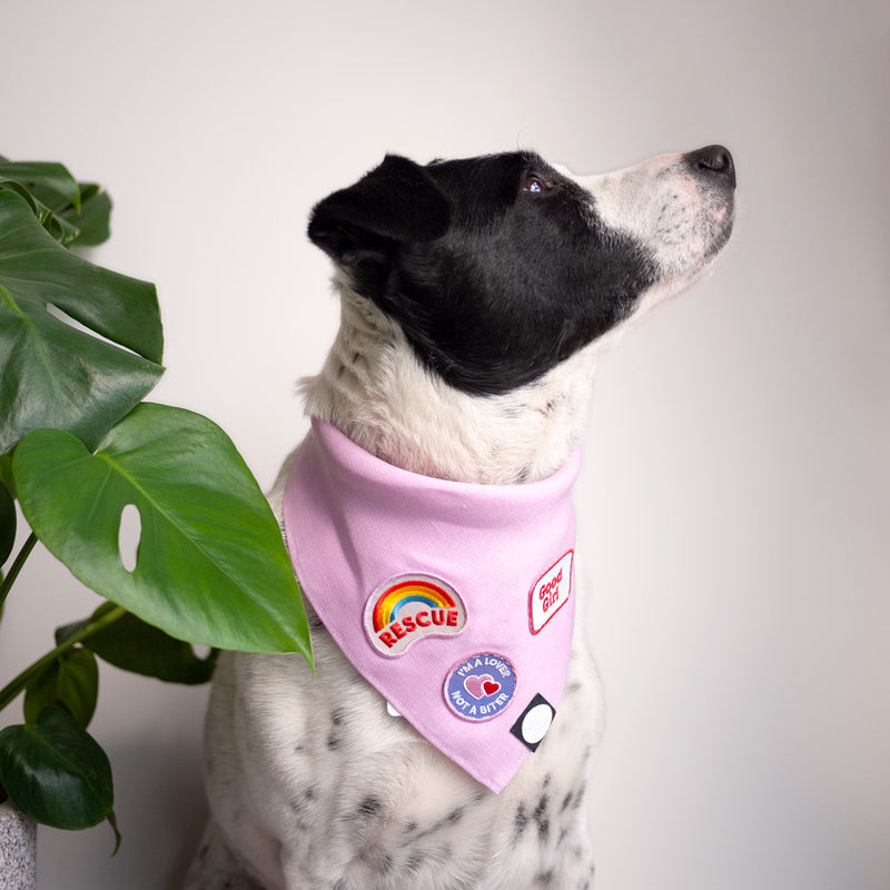 Linen Dog Bandana - Pink Haze