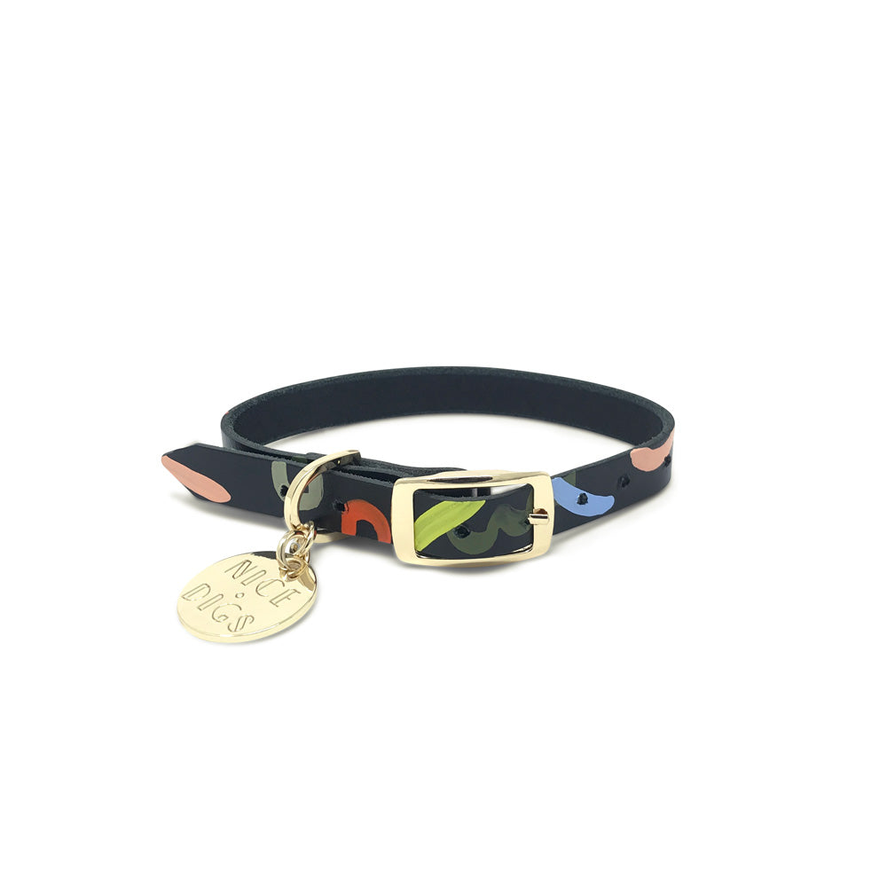 Midnight Mirage Leather Dog Collar