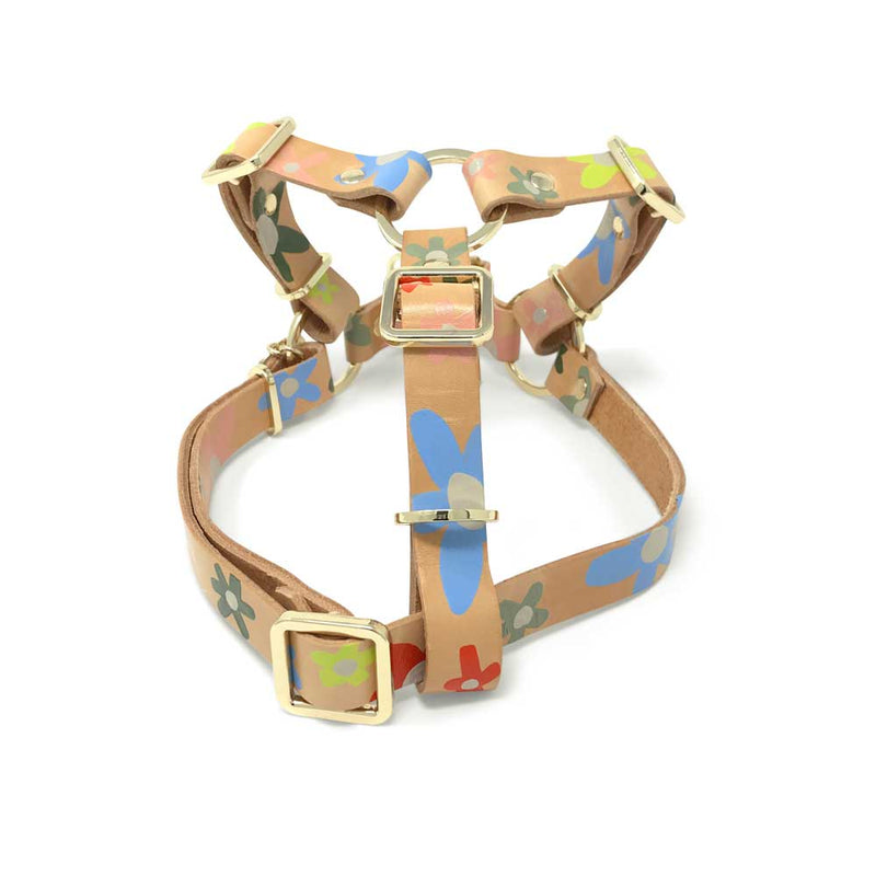 Posie Leather Non-Pull Dog Harness - Wildflower