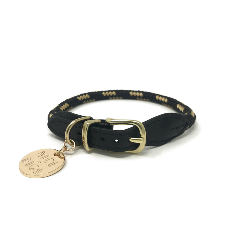 Rope Dog Collar - Gold Noir