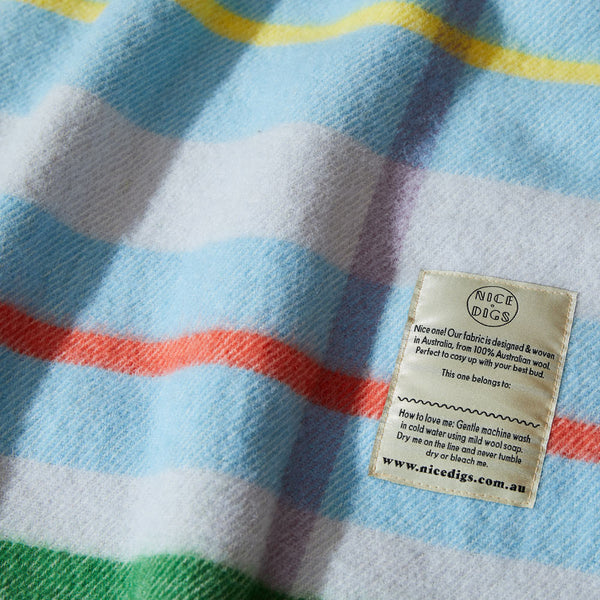 Nice Digs Wool Blanket - Sky