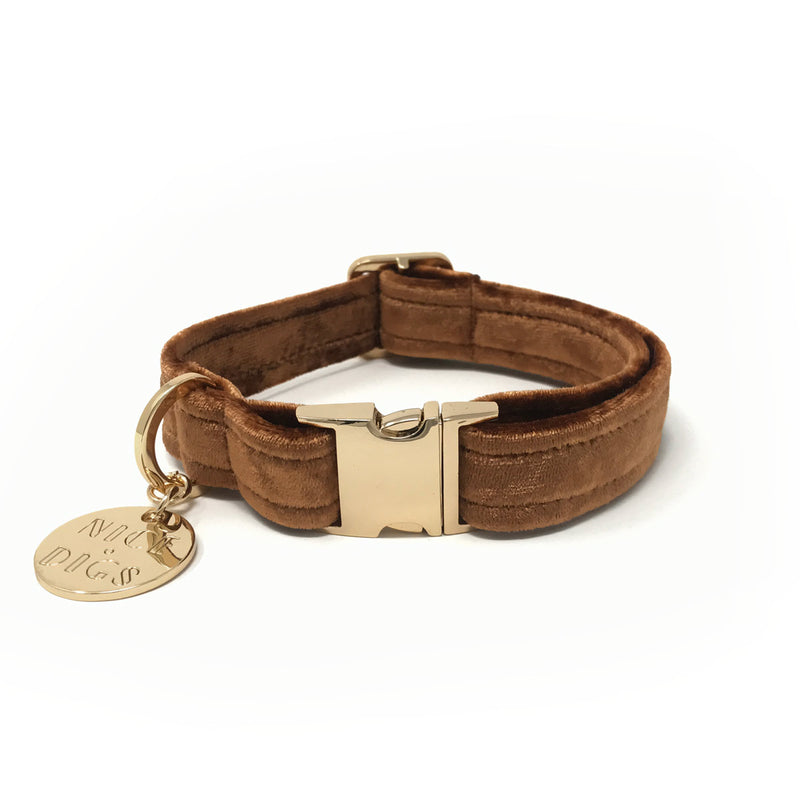 Velvet Dog Collar - Copper