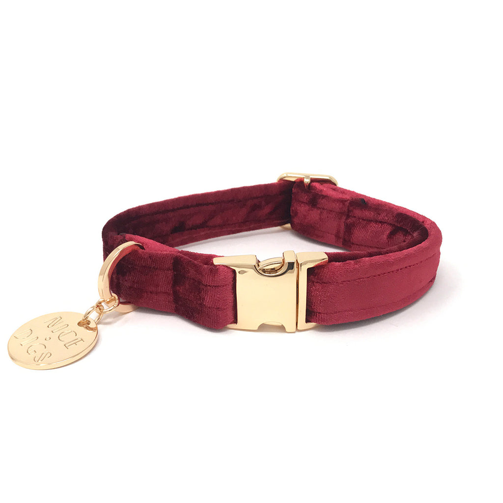 Red velvet dog collar clearance