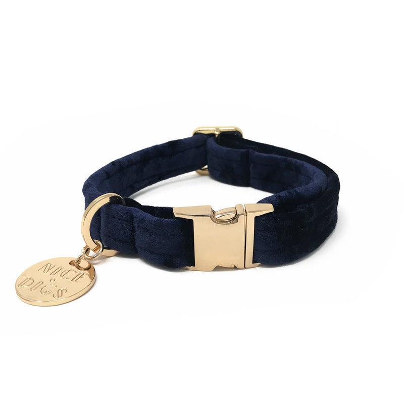 Velvet Dog Collar - Midnight