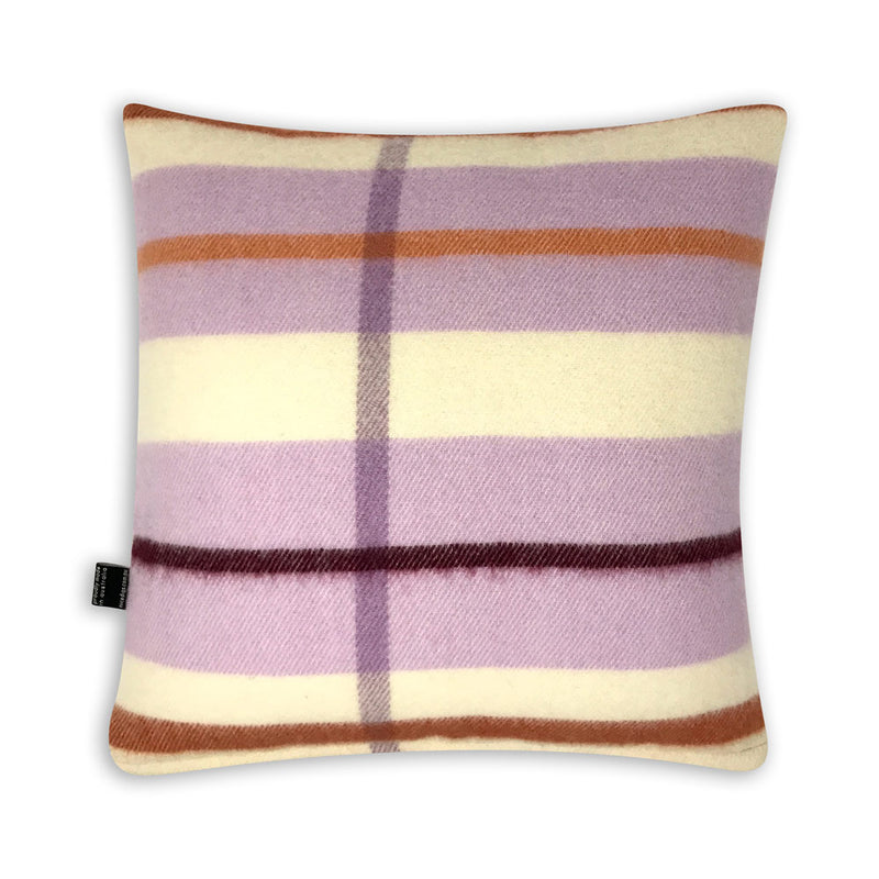 Wool Check Cushion - Lilac