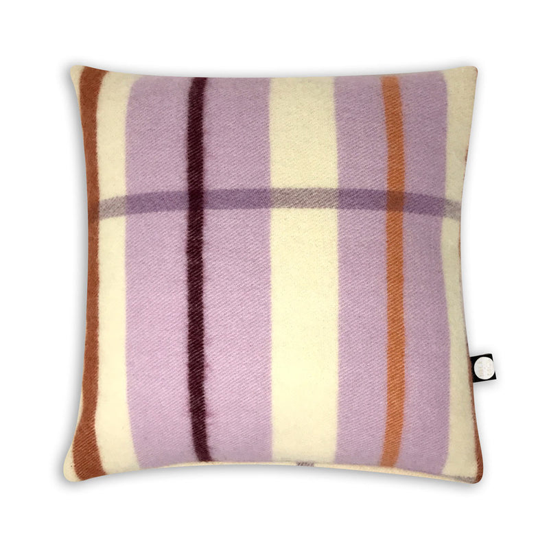 Wool Check Cushion - Lilac